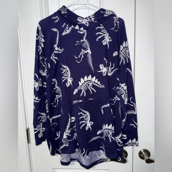 LuLaRoe Amber Dinosaur Skeleton Hoodie - Picture 1 of 4